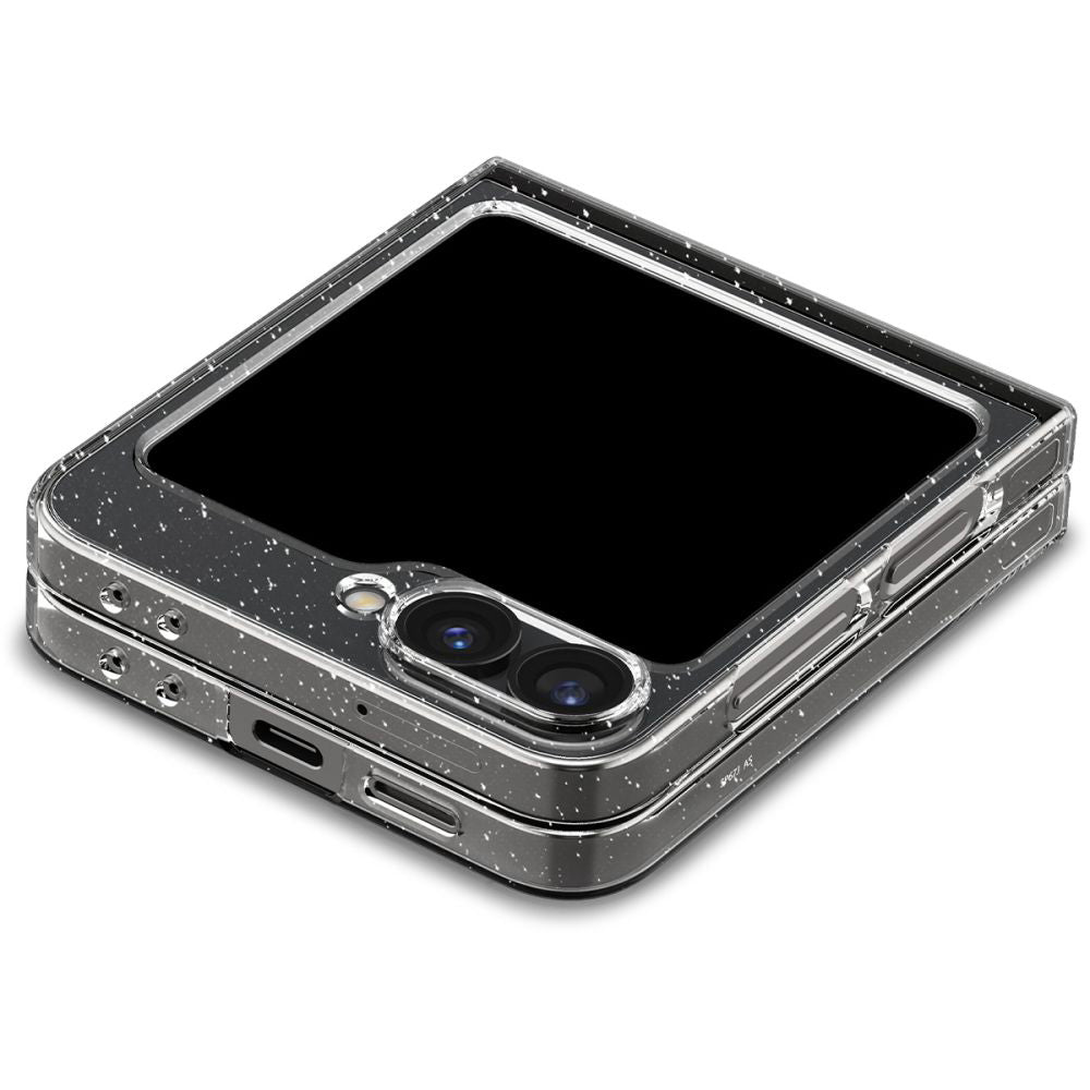 Custodia per Samsung Galaxy Z Flip7 FE F761 / Z Flip6 F741, Spigen, Air Skin Glitter, Trasparente