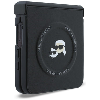 Custodia per Samsung Galaxy Z Flip8 F776, Karl Lagerfeld, Karl & Choupette Head Pin, Nera