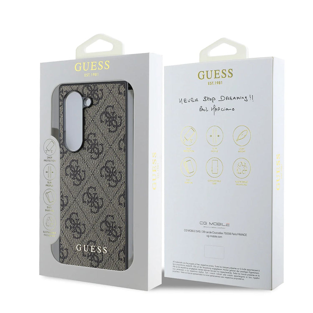 Custodia per Samsung Galaxy Z Fold6 F956, Guess, 4G, Marrone