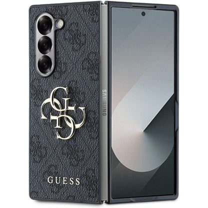 Étui pour Samsung Galaxy Z Fold6 F956, Guess, Logo Métal 4G, Noir