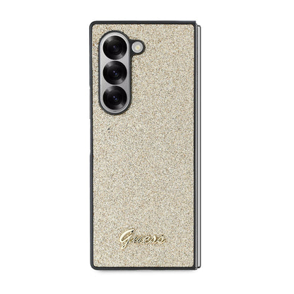 Custodia per Samsung Galaxy Z Fold6 F956, Guess, Glitter Script, Dorata