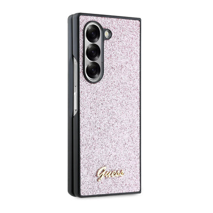 Étui pour Samsung Galaxy Z Fold6 F956, Guess, Glitter Script, Rose