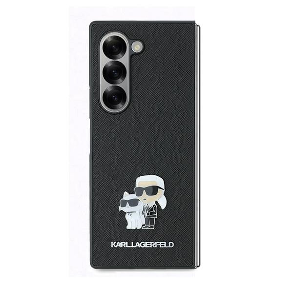 Étui pour Samsung Galaxy Z Fold6 F956, Karl Lagerfeld, Saffiano Karl & Choupette Metal, Noir