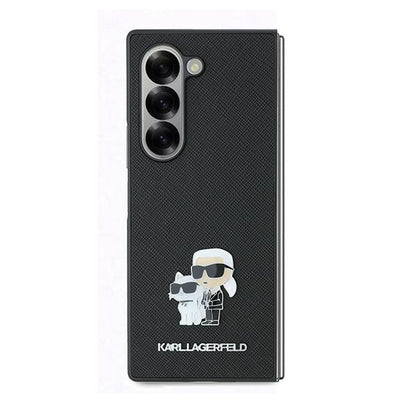 Étui pour Samsung Galaxy Z Fold6 F956, Karl Lagerfeld, Saffiano Karl & Choupette Metal, Noir