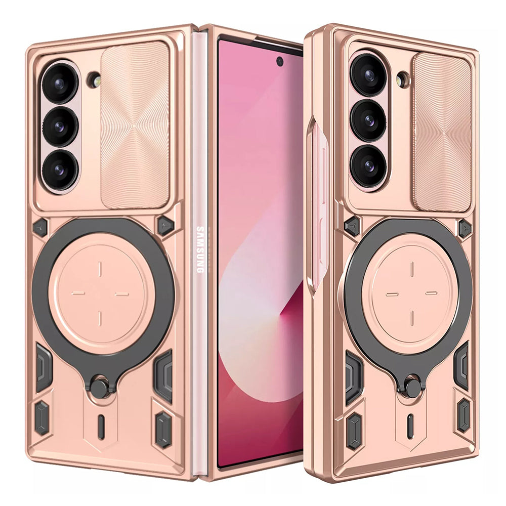 Custodia per Samsung Galaxy Z Fold6 F956, Techsuit, CamGuard Pro, Rosa Oro