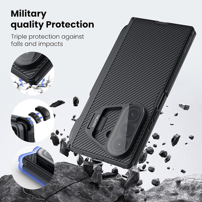 Case for Samsung Galaxy Z Fold7 F966, Nillkin, CamShield Prop with Transparent Lens Cover and S-Pen Holder, Black