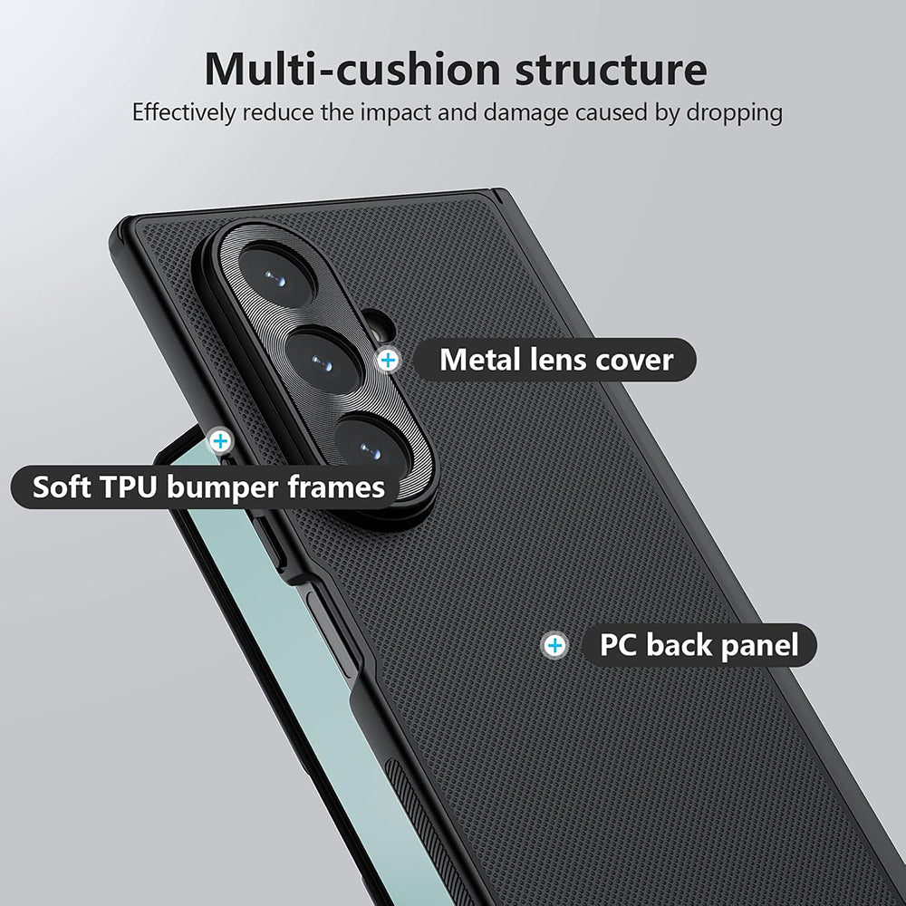 Coque pour Samsung Galaxy Z Fold7 F966, Nillkin, Super Frosted Shield, Noire