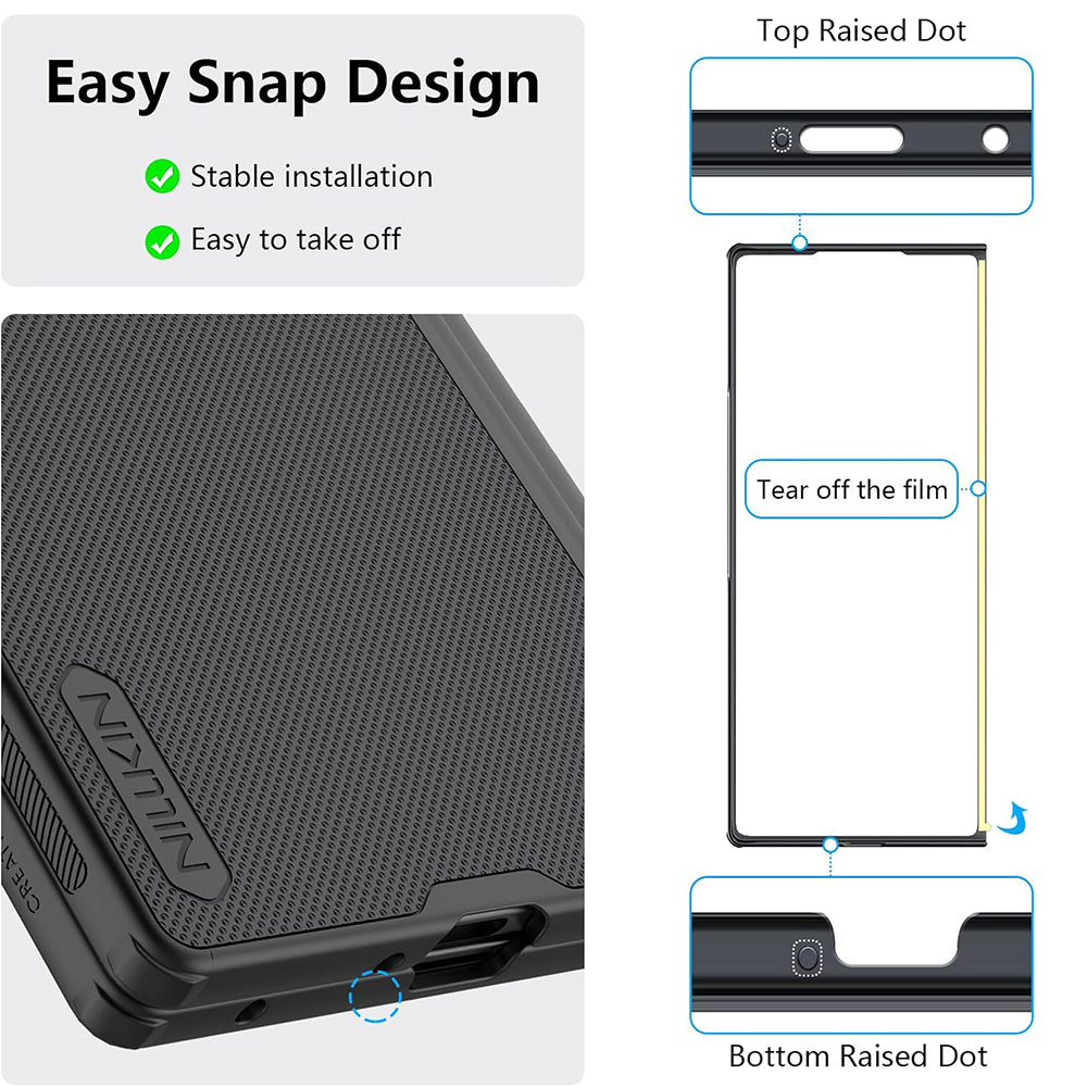 Coque pour Samsung Galaxy Z Fold7 F966, Nillkin, Super Frosted Shield, Noire
