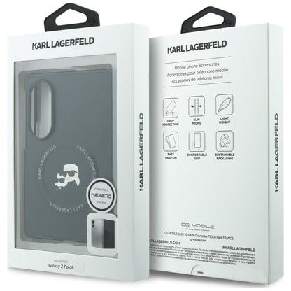 Custodia per Samsung Galaxy Z Fold8 F971, Karl Lagerfeld, Karl & Choupette Head Pin, Nera