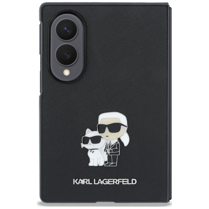 Hülle für Samsung Galaxy Z Fold8 F971, Karl Lagerfeld, Saffiano Karl & Choupette Metallpin, Schwarz
