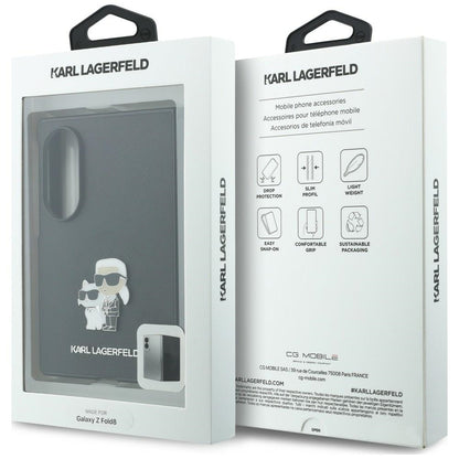 Hülle für Samsung Galaxy Z Fold8 F971, Karl Lagerfeld, Saffiano Karl & Choupette Metallpin, Schwarz
