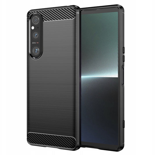 Coque pour Sony Xperia 1 V, Techsuit, Carbone, Noire