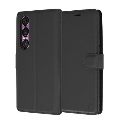 Custodia per Sony Xperia 1 VI, Techsuit, Leather Folio, Nera