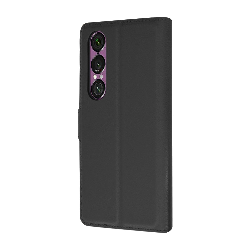 Custodia per Sony Xperia 1 VI, Techsuit, Leather Folio, Nera