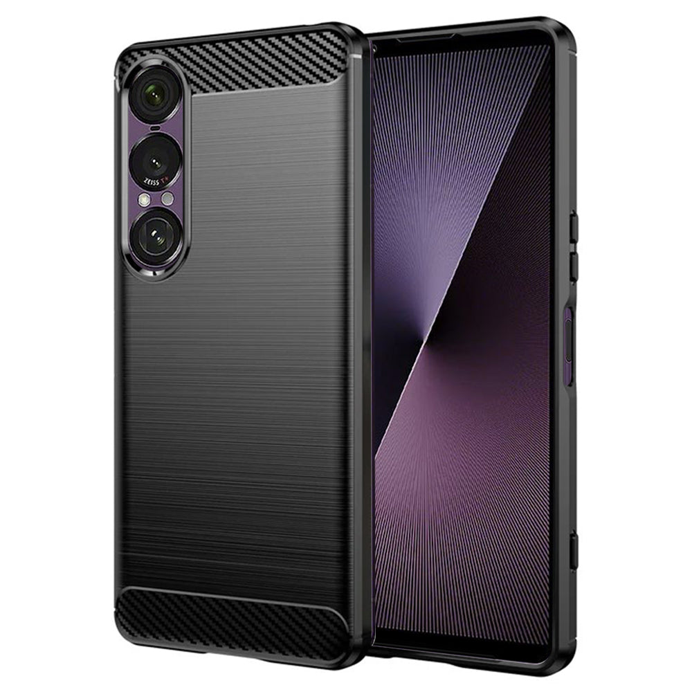 Custodia per Sony Xperia 1 VII, Techsuit, Carbonio, Nera
