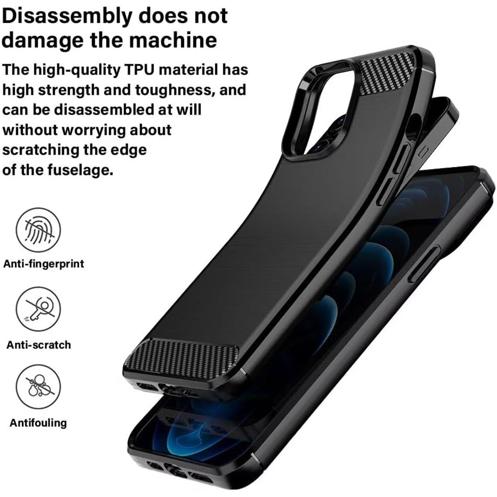 Hülle für Sony Xperia 1 VIII, Techsuit, Carbon, Schwarz