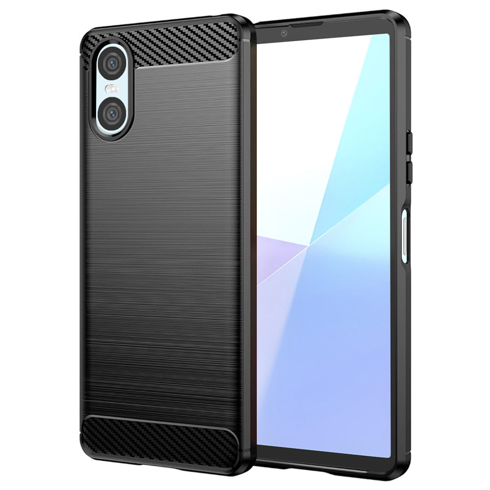 Coque pour Sony Xperia 10 VI, Techsuit, Carbone, Noire