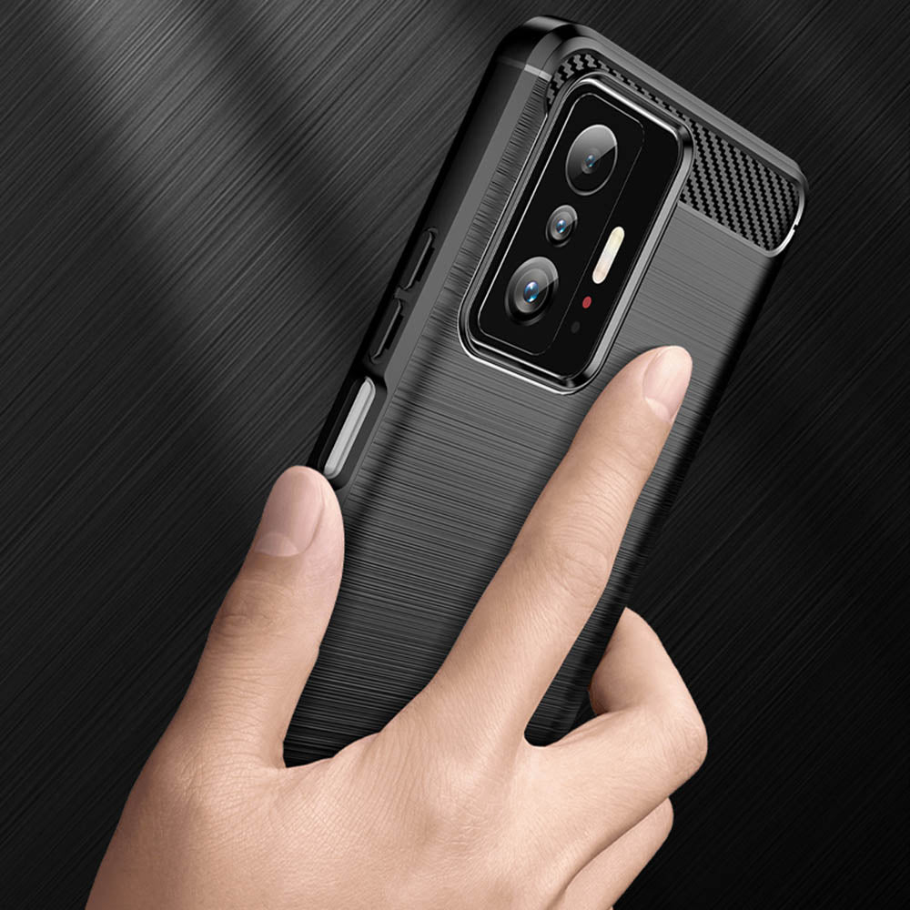 Custodia per Xiaomi 11T / 11T Pro, Techsuit, Carbonio, Nera
