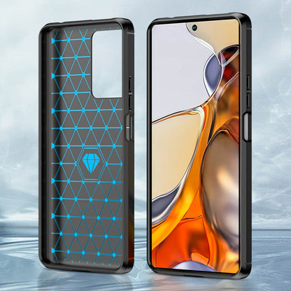Custodia per Xiaomi 11T / 11T Pro, Techsuit, Carbonio, Nera