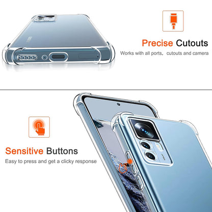 Custodia per Xiaomi 12T / 12T Pro, Techsuit, Shockproof Clear, Trasparente
