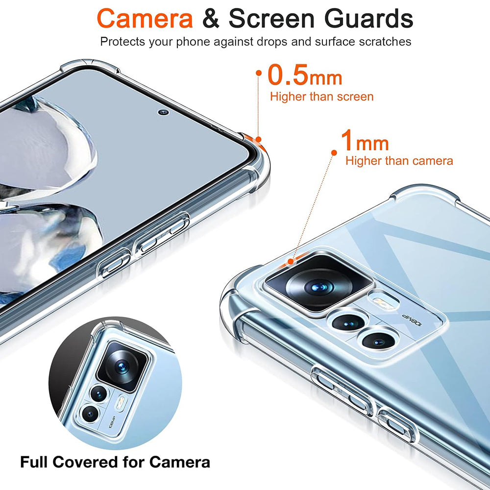 Custodia per Xiaomi 12T / 12T Pro, Techsuit, Shockproof Clear, Trasparente