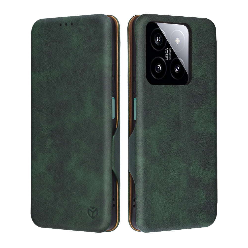 Coque pour Xiaomi 14, Techsuit, Safe Wallet Plus, Vert