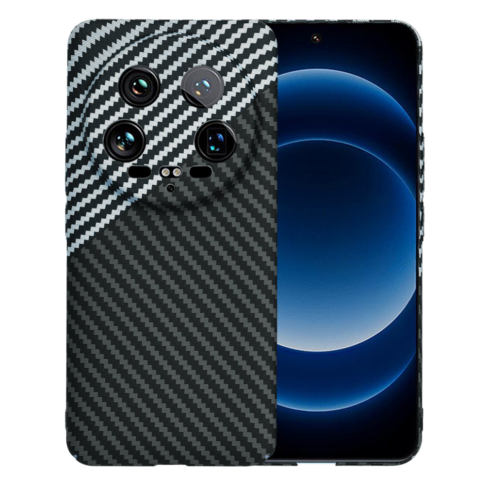Hülle für Xiaomi 14 Ultra, Techsuit, Carbonite FiberShell, Schwarz Grau