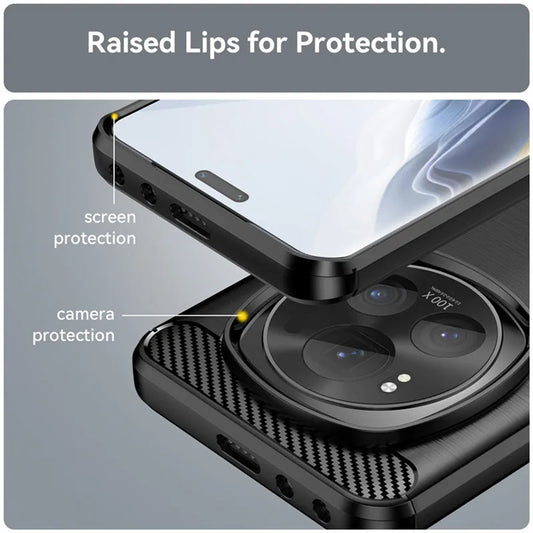 Hülle für Xiaomi 15 Pro, Techsuit, Carbon, Schwarz