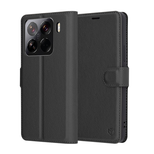 Hülle für Xiaomi 15 Pro, Techsuit, Leather Folio, Schwarz