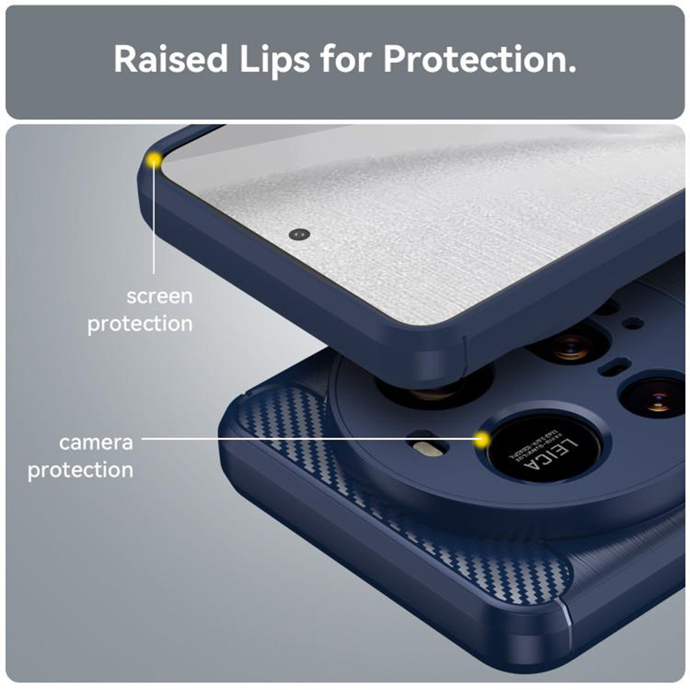 Coque pour Xiaomi 15 Ultra, Techsuit, Carbone, Bleue