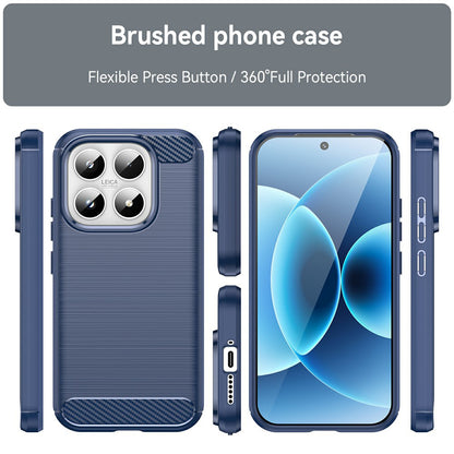 Hülle für Xiaomi 17, Techsuit, Carbon, Blau