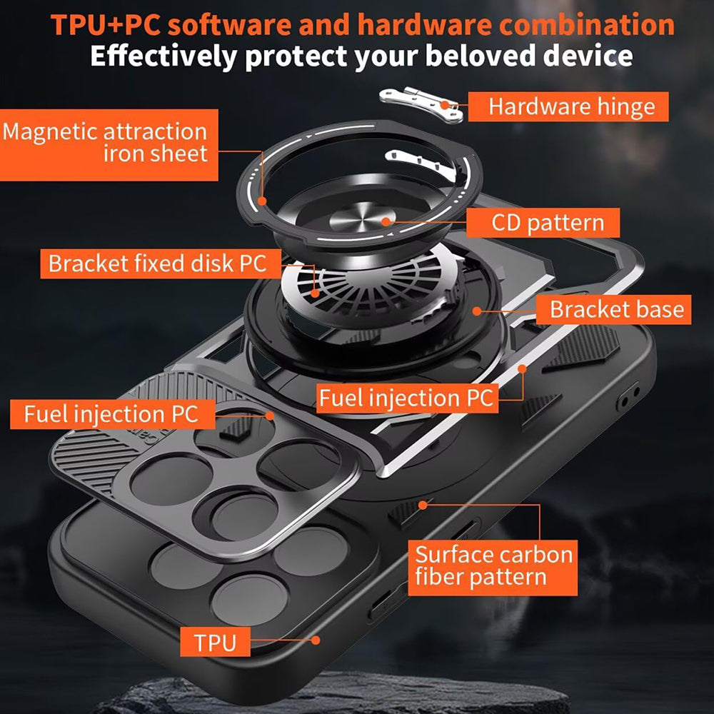 Custodia per Xiaomi 17, Techsuit, RuggedCam, Nera