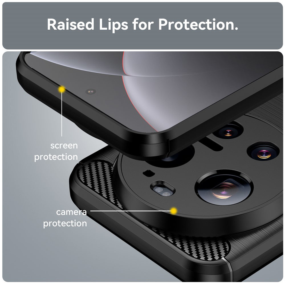 Étui pour Xiaomi 17 Ultra, Techsuit, Carbone, Noir