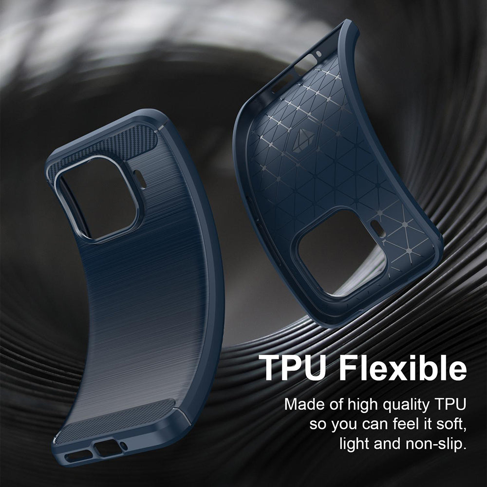 Coque pour Xiaomi 17T Pro, Techsuit, Carbone, Bleue