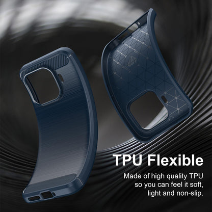 Coque pour Xiaomi 17T Pro, Techsuit, Carbone, Bleue