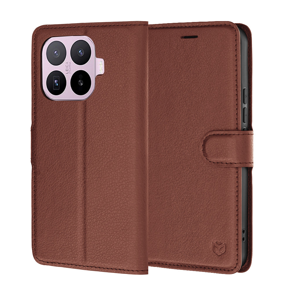 Coque pour Xiaomi 17T, Techsuit, Leather Folio, Marron