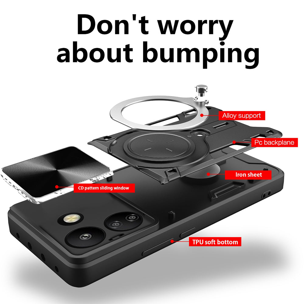 Hülle für Xiaomi Poco C65 / Redmi 13C, Techsuit, CamGuard Pro, Schwarz