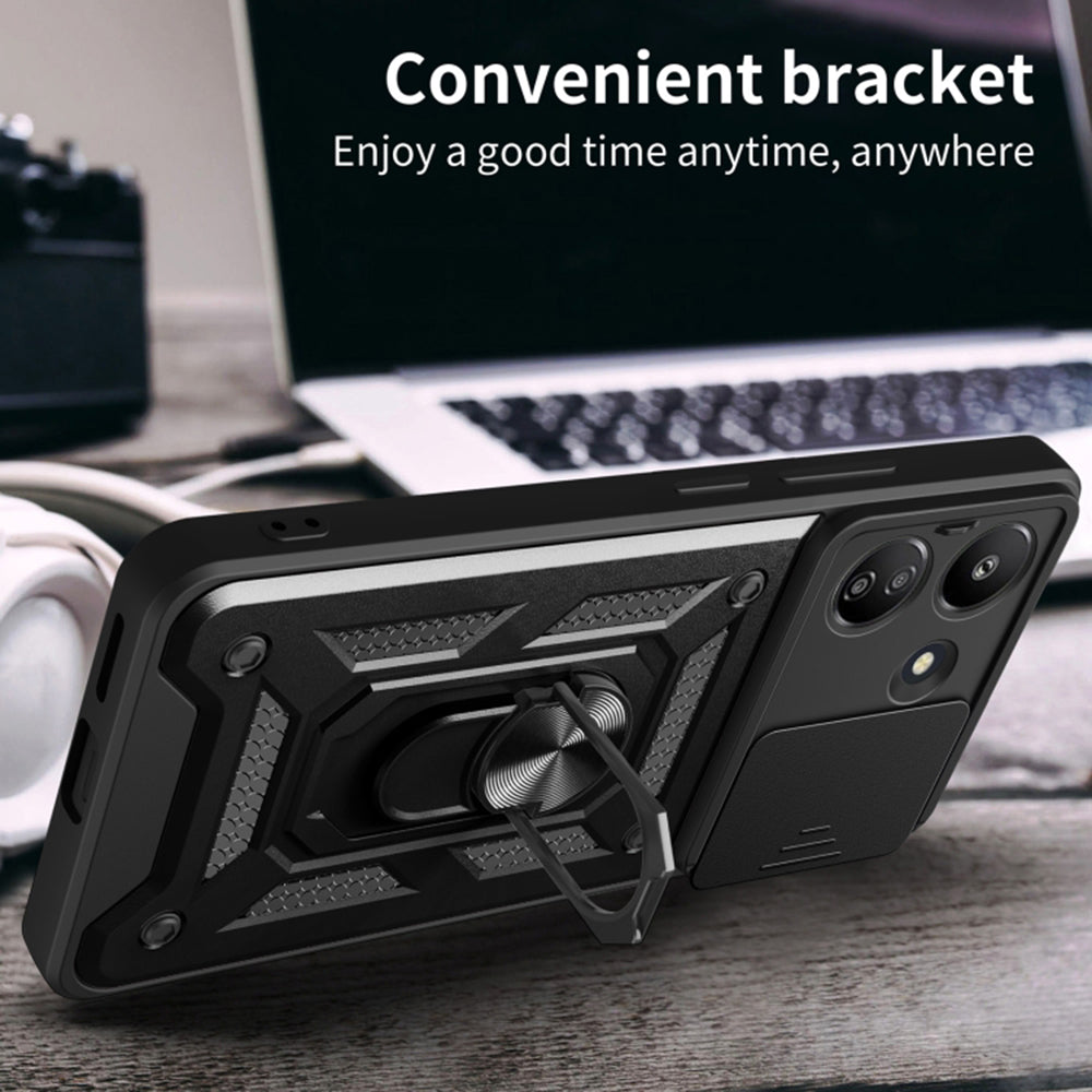Coque pour Xiaomi Poco C65 / Redmi 13C, Techsuit, CamShield, Noire