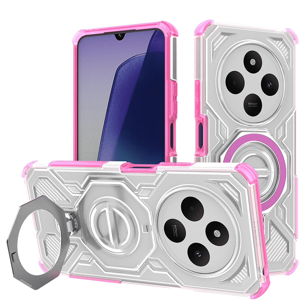 Custodia per Xiaomi Poco C75 / Redmi 14C, Techsuit, Carbon Shield Pro, Rosa