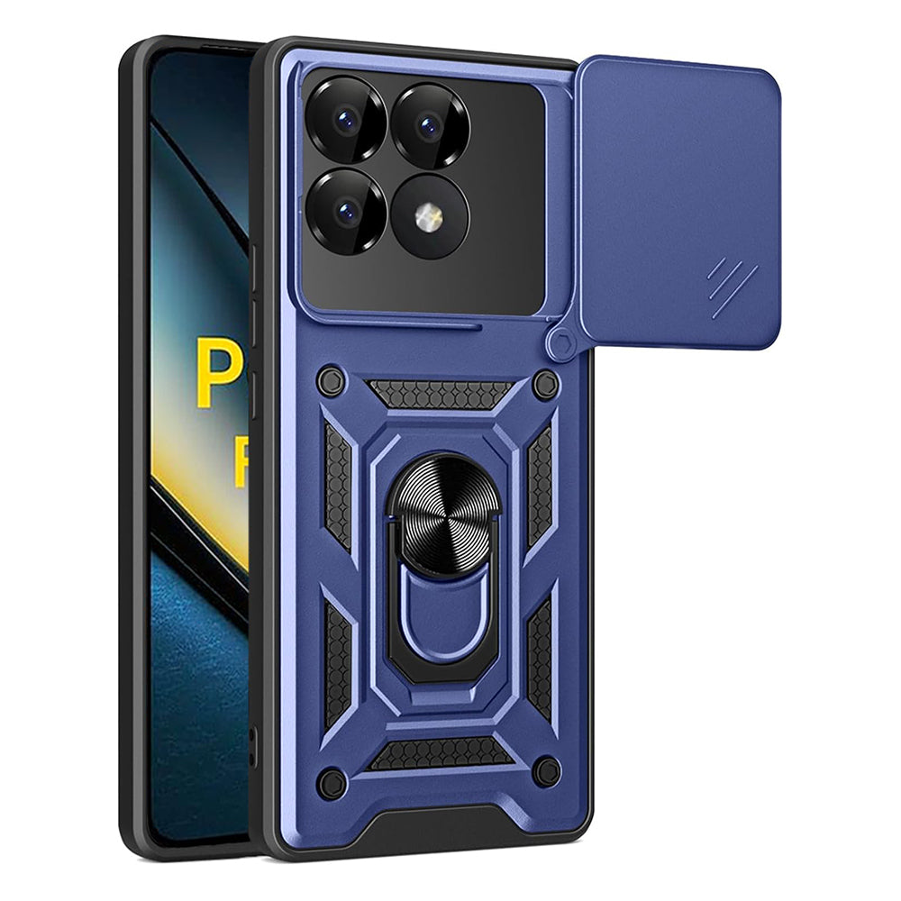 Coque pour Xiaomi Poco F6 Pro, Techsuit, CamShield, Bleue