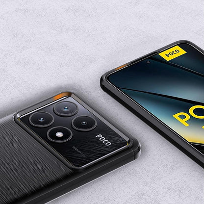 Hülle für Xiaomi Poco F6 Pro, Techsuit, Carbon, Schwarz