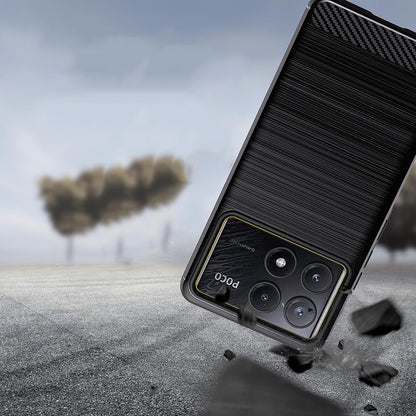 Hülle für Xiaomi Poco F6 Pro, Techsuit, Carbon, Schwarz
