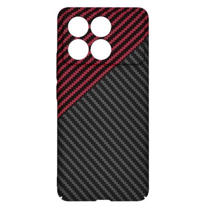 Custodia per Xiaomi Poco F6 Pro, Techsuit, Carbonite FiberShell, Nero Rosso