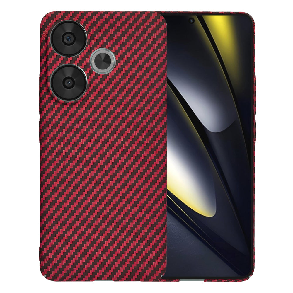 Custodia per Xiaomi Poco F6, Techsuit, Carbonite FiberShell, Rossa