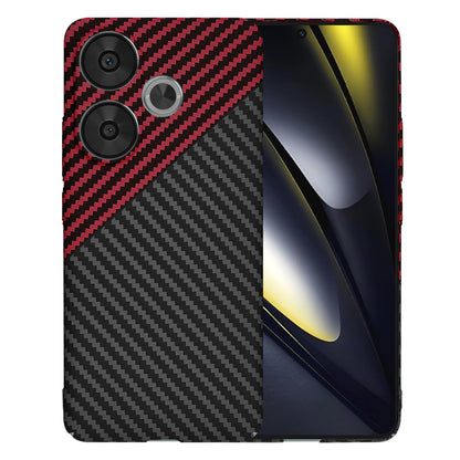 Hülle für Xiaomi Poco F6, Techsuit, Carbonite FiberShell, Schwarz Rot