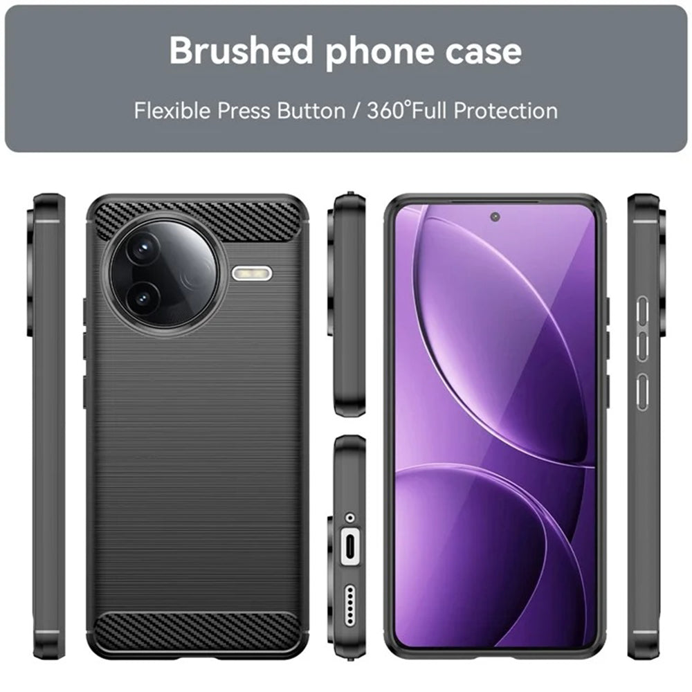 Coque pour Xiaomi Poco F7 Pro, Techsuit, Carbone, Noire
