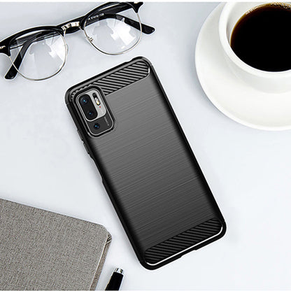 Coque pour Xiaomi Poco M3 Pro 5G / Redmi Note 10 5G, Techsuit, Carbone, Noire