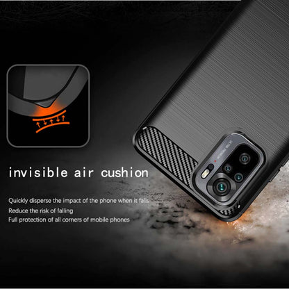 Custodia per Xiaomi Poco M5s / Redmi Note 10S / Note 10, Techsuit, Carbonio, Nera