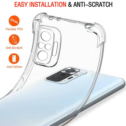 Custodia per Xiaomi Poco M5s / Redmi Note 10S / Note 10, Techsuit, Shockproof Clear, Trasparente