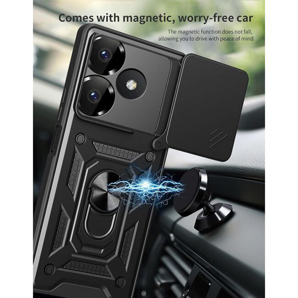 Custodia per Xiaomi Poco M6 4G / Redmi 13, Techsuit, CamShield, Nera